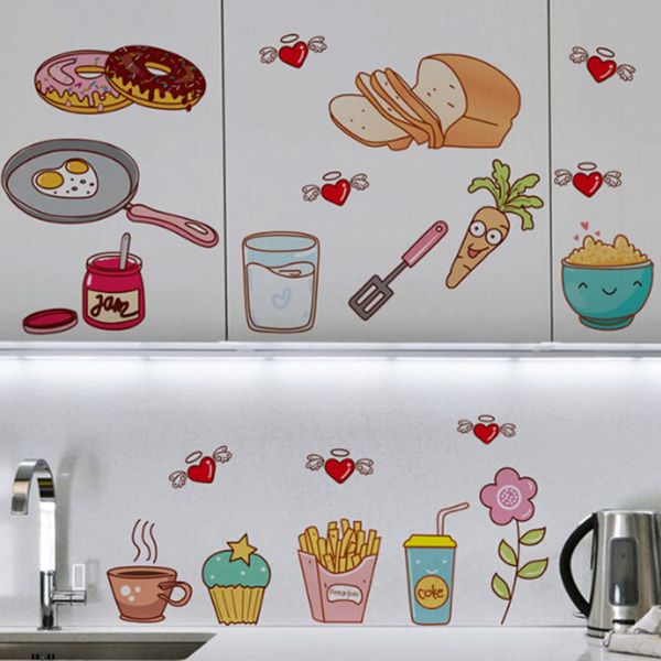 

food pattern wall sticker self adhesive vinyl removable decal kitchen decor home wall sticker decoration