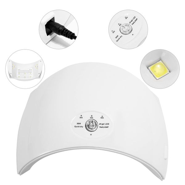 

lacheer 36w uv led lamp nail dryer for nails arched shaped 9sd nail lamp for uv gel polish tools machine art dryer kits