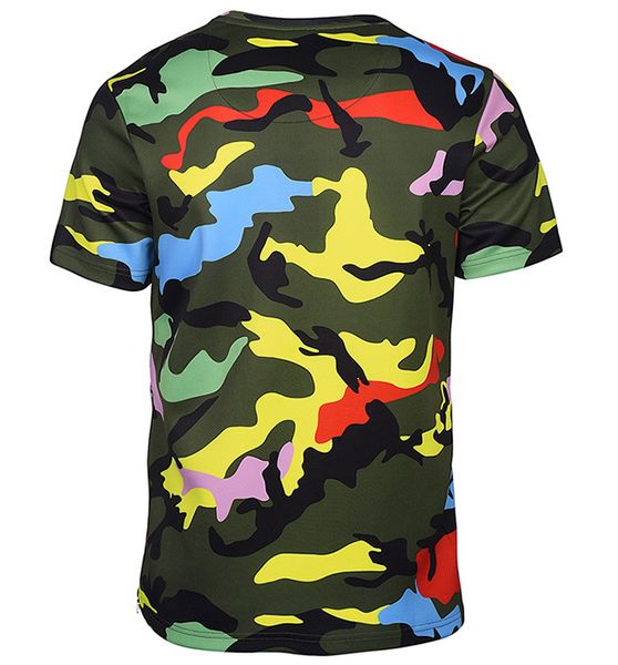 

mens hip hop 2019 лето футболки новое прибытие 3d цвета камуфляж с коротким рукавом молнии рубашки-стрит улицы мужская мода одежда m-3x, White;black