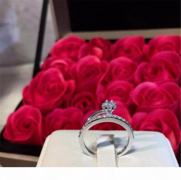 

luxury diamond wedding rings designer sparkly rings for women engagement anniversary fashion jewelry gifts ing, Silver