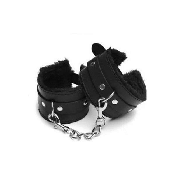 

dhl 100pcs adjustable pu leather plush handcuffs ankle cuff bondage toy restraints bondage