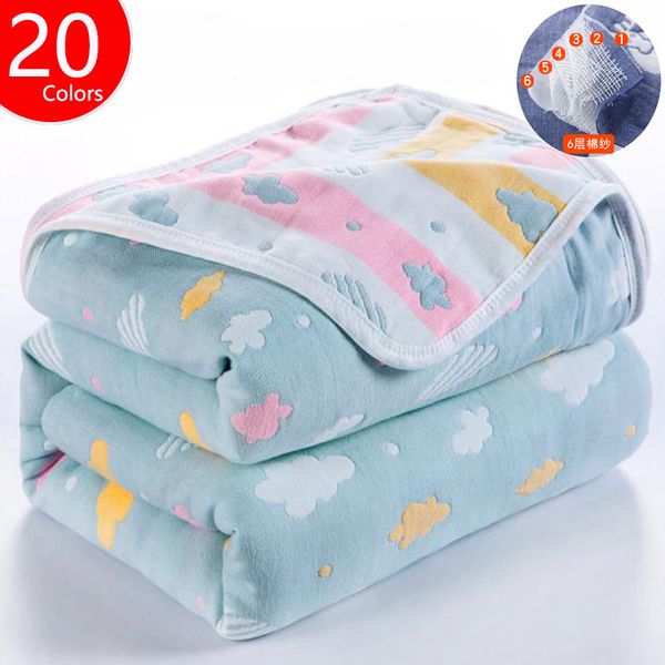 

baby blanket muslin cotton 6 layers newborn swaddling autumn baby warp swaddle blanket infant bedding receiving blanket