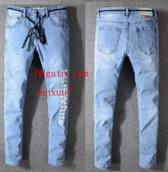 

2019 skinny jeans men ripped holes jeans motorcycle biker denim pants men brand fashion designer hip hop mens jeans pour hommes ab-9, Blue