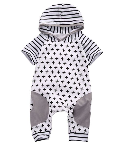 

newborn baby girls boy clothing hooded romper cross short sleeve jumpsuit cute outfits baby boys clothes, Blue