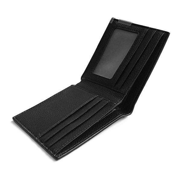 

1 pcs men wallet purse short design thin pu leather for coin money cards p -opk, Red;black