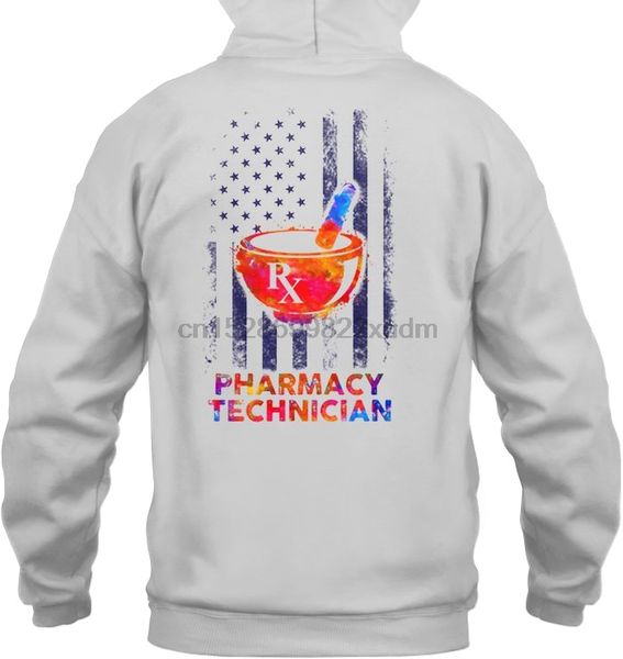 

men hoodie american pharmacy technician women streetwear, Black