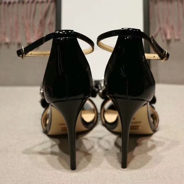 

europe and the united states new plastic chain beach shoes candy color jelly sandals chain flat bottomed out sandals35-41, Black