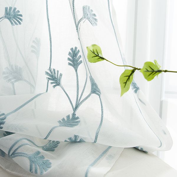 

curtain embroiders gauze shade plantain vine white gauze curtain wave window simple modern sitting room balcony