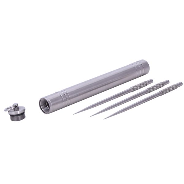 

outdoor portable titanium alloy toothpicks storage + reusable [non-toxic] titanium alloy toothpick toothpick holders