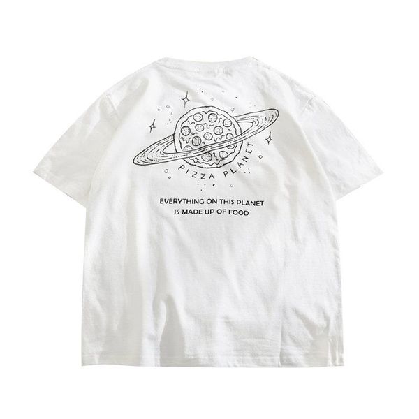 

european and american street tide brand short-sleeved men loose on a couple of summer clothing half sleeve tide male and female, White;black