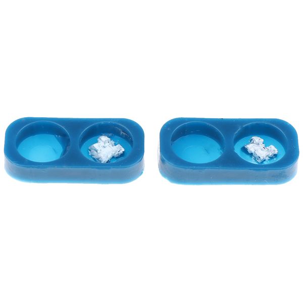

pack of 2 blue mini cats dogs food water bowl for 1/12 scale dollhouse ornament