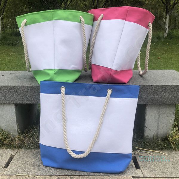 

2019 women canvas handbags patchwork color striped one shoulder bags hemp rope shoulder belt beach travel shipping bags a52005, Black