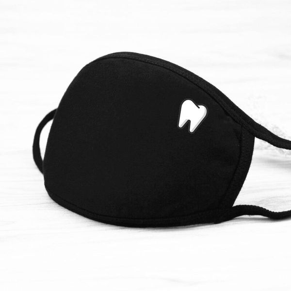 

solid black kawaii print anti reusable mask anti dust breathable warm windproof masks mouth mask ylyzj