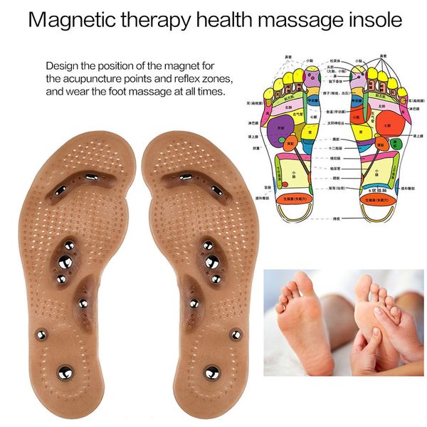 

body detox weight loss magnetic foot acupressure therapy insole cushion massager brioche comfort massage insole therapy