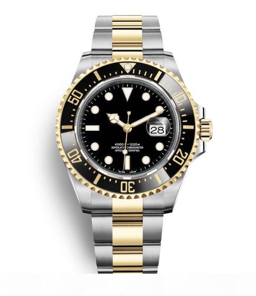 

2019 новый водонепроницаемый luxury glide замок застежка sea-dweller 44мм мужские часы дизайнера автоподзаводом механические керамическая ра, Slivery;brown