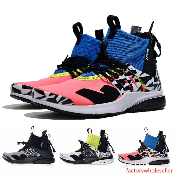 

лучшее качество акроним x presto mid v2 кроссовки mens желтый черный белый darts street тапки женщин камуфляж граффити сапоги 36-45
