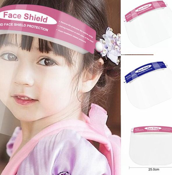 

Kids Safety Face Shield Outdoor Dust proof Clear Visor Children School Headwear Full Face Cover PET Material kids Face Shield KKA7760