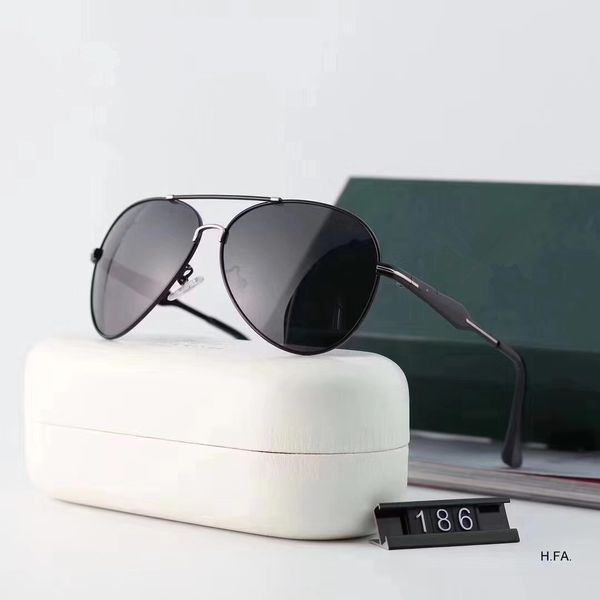 

186 classic pilot sunglasses designer brand mens womens sun glasses eyewear metal grglass lenses brown, White;black