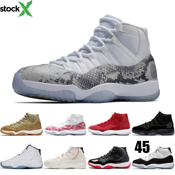 

2019 new jumpman 11s basketball shoes concord snakeskin 11 platinum tint cap and gown gamma blue snake shoes mens trainers women sneakers