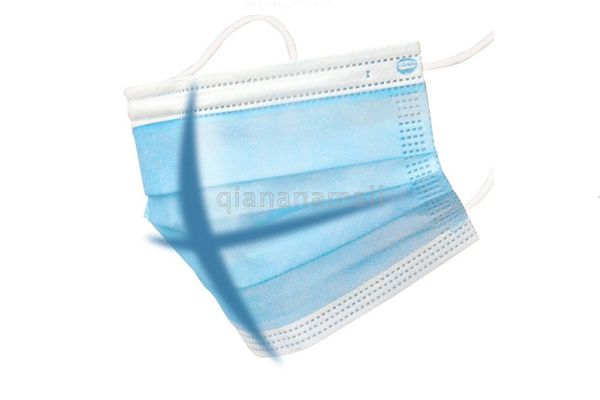 

волосы пятна straight одноразовые маски мужчины и женщины взрослых респираторы маски синий три слоя 50шт сгущение