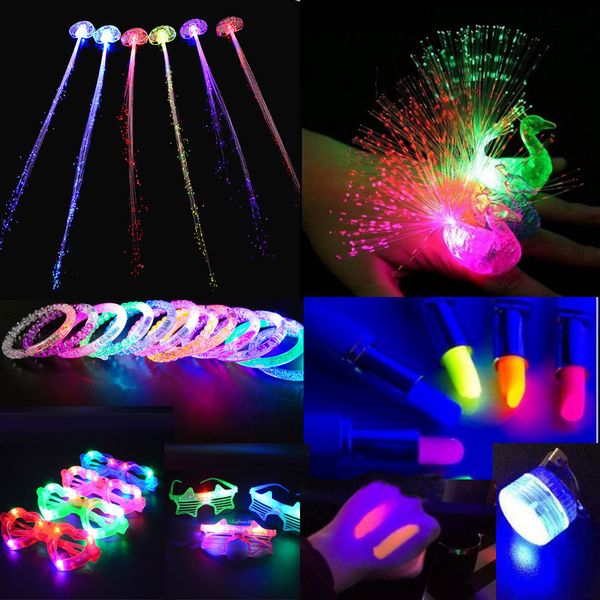 

led light игрушки косичку 1шт braid luminous помада шторки очки браслет glow rave партии домашнего декора свадьбы день рождения