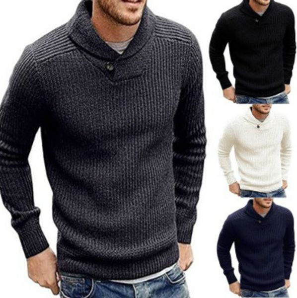 

men fashion pullovers 2020 spring new arrival solid color sweater mens casual loose sweater brand clothes 2020 for wholesale, White;black