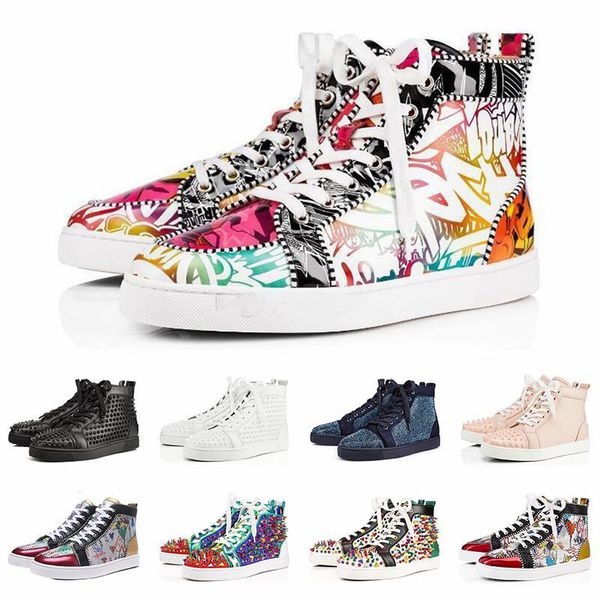 

2020 designer shoes mens women high skateboard shoes all triple white black red sports sneakers casual fashion crystal leather sneakers