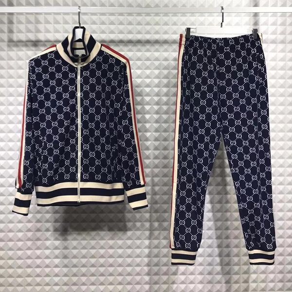 

008ss year sportswear jacket suit fashion running sportswear medusa men's sports suit letter printing clothing tracksuit sports, Gray