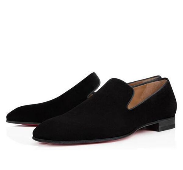 

2019 new brand red bottom loafers luxury party wedding shoes designer black patent leather suede dress shoes for mens slip on flats