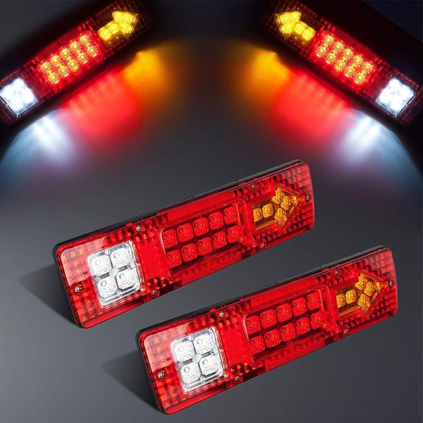 

turn rear tail light indicator trailer lamp taillight car lights 2pcs 12v led truck trailer lorry brake stop