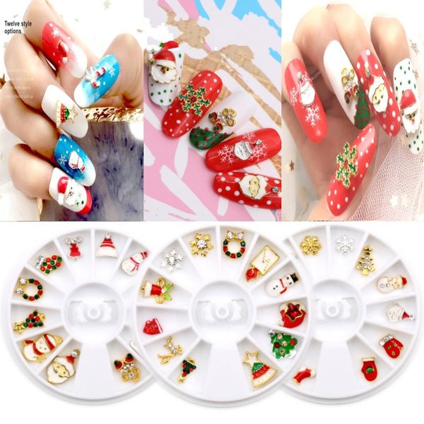 Prego Natal 3D Art DIY Pedrinhas Glitters Acrílico Pedrinhas para unhas Manicure Nail Art Decoração Na Roda