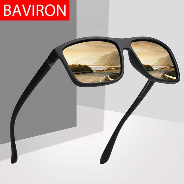 

baviron men sun glasses polarized uva/uvb vintage square male sunglasse vintage fishing sunglasses classic lentes de sol hombre, White;black