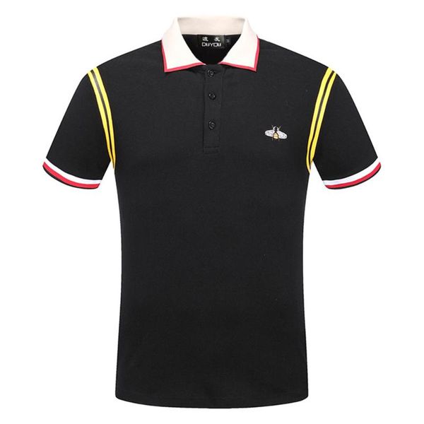 

duyou новый роскошный дизайнер мужские рубашки мужчины брендовая одежда повседневная простой короткий рукав мужской высокое качество 100% хл, White;black