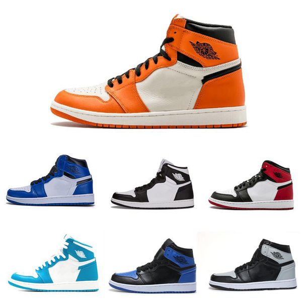 

1 1s basketball shoes new wholesale 1 high og men basketball shoes women sneakers orange dark blue black red unc 36-45
