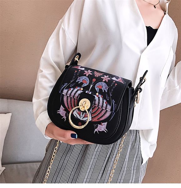 

fashion pig print handbags new european and american trend line printing ladies shoulder bag wild messenger bag wholesale