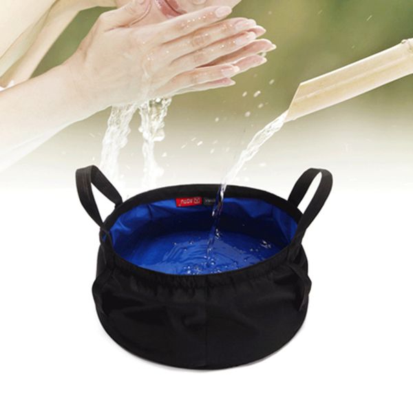 

8.5l portable ultralight outdoor survival folding washbasin nylon creative travel hiking camping small wash basin water bucket