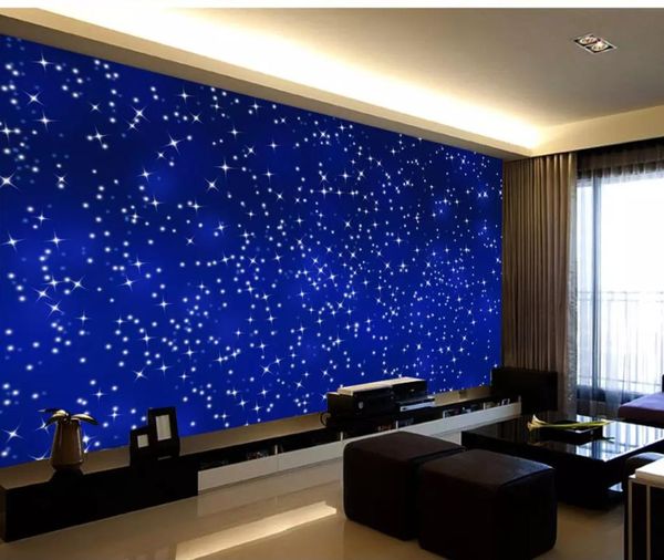 moderne wohnzimmer tapeten Sterne hintergrund wandbild 3d wallpaper 3d tapeten