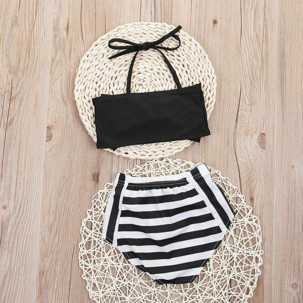 

2-7y toddler kids baby girls bikini set striped swimwear swimsuit bathing suit summer baby girl beachwear tankini