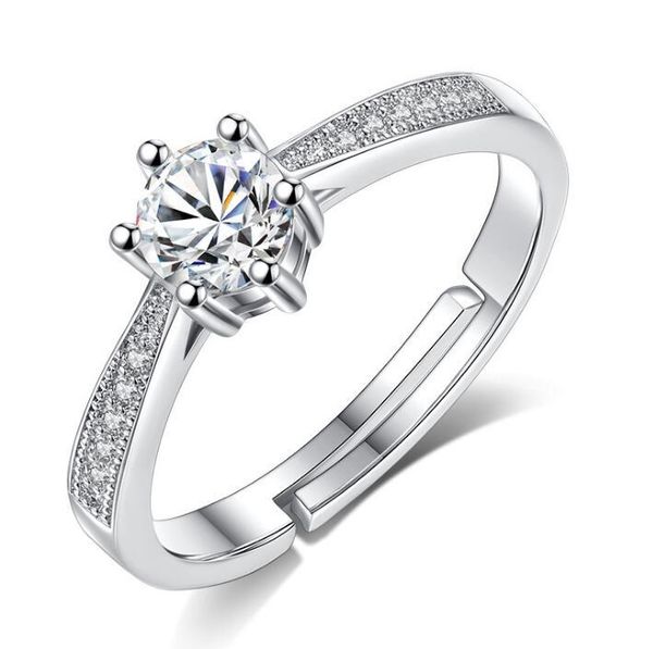 

s925 sterling silver ring for women jewelry six claw diamond luxury rings with crystal cz stone for wedding party