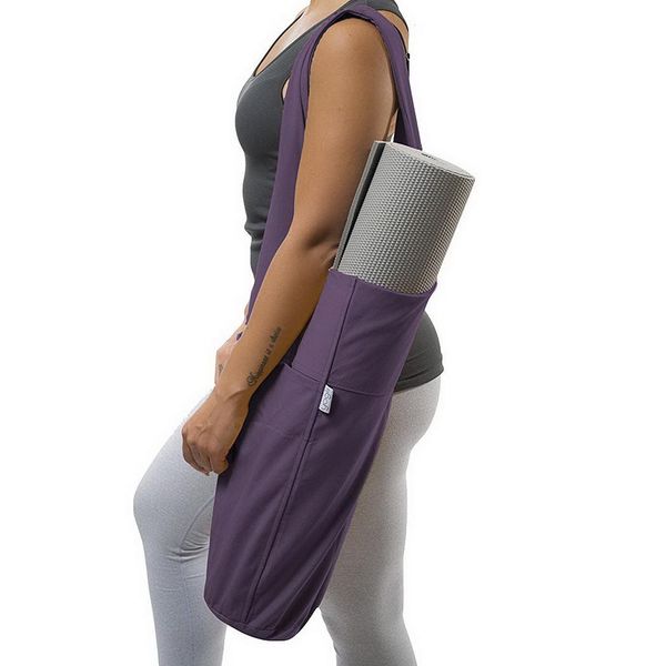 

large yoga mat bag yoga mat large side pockets carrier canvas interior compartment 2 open storage casual bag