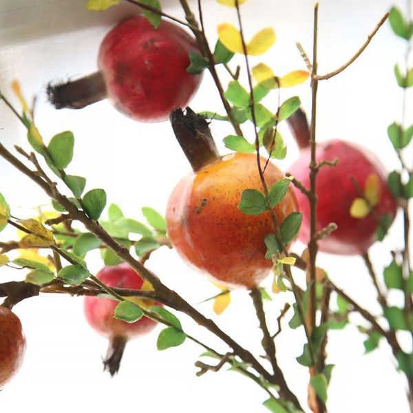 

67cm height artificial fruit tree branches artificial pomegranate fruit branch simulation flower home wedding table decoration fake flower