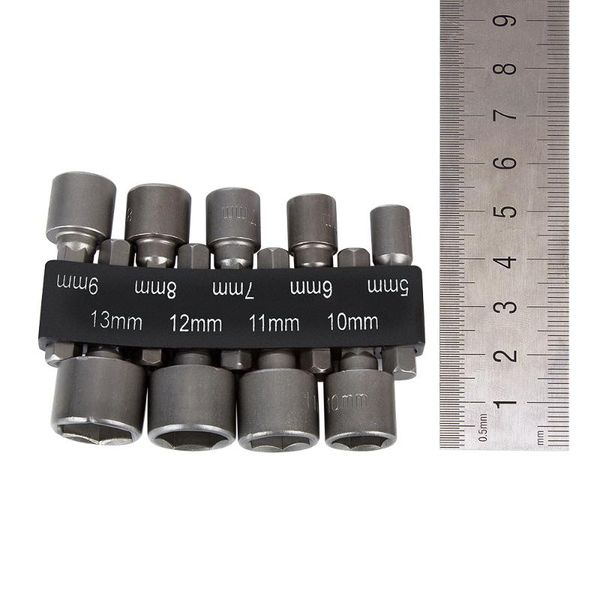 

9 pcs tool set 5 to 13mm driver screw drill bit new adapter socket 1/4" hex nut nut driver set socket adapter screwdrivers bit