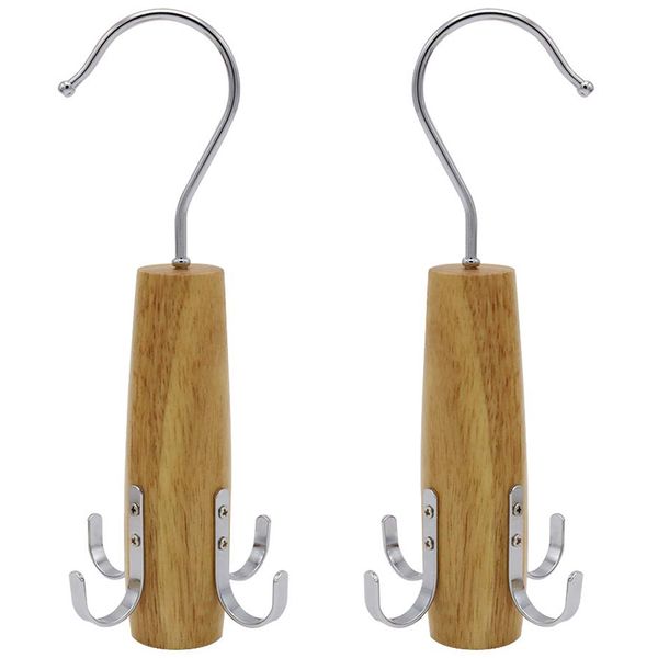 

belt racks, 2 pack swivel rack closet space saver with 4 hooks for hanging scarves, belts, ties, jewelry accessories organizer