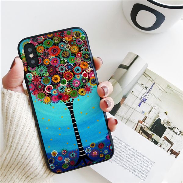 

coque life tree cover for iphone 11 pro xs max xr case for iphone 8 7 6s plus 5s se 5 case soft silicone cover.