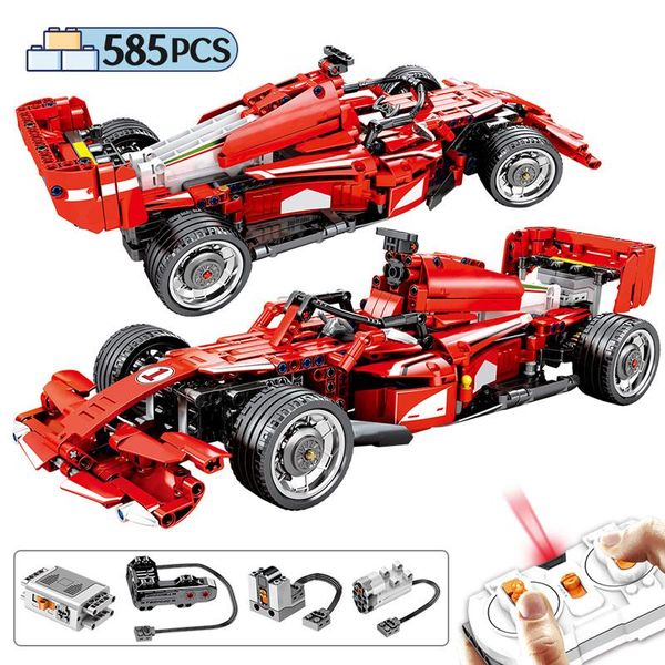 

585 шт. город rc f1 уравнение модель автомобиля строительные блоки legoing техника дистанционного управления гоночный автомобиль кирпичи под