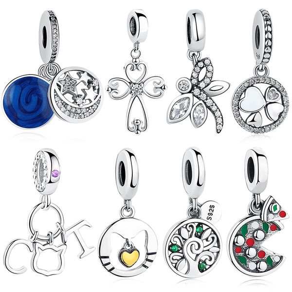 

pendant beads charms fit original pandora charms silver 925 bracelet authentic sterling silver beads jewelry making, Black