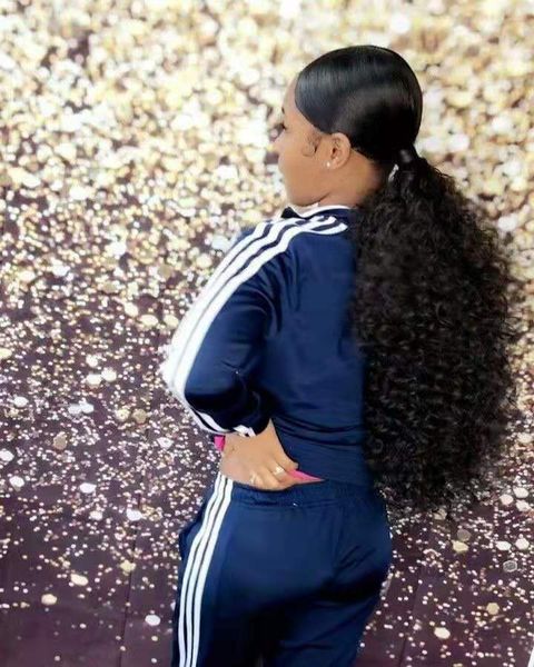 

afro kinky curly ponytails clip in hair extensions for african americans kinky coily natural clip in ponytail hairpieces curly puff ponytail, Black
