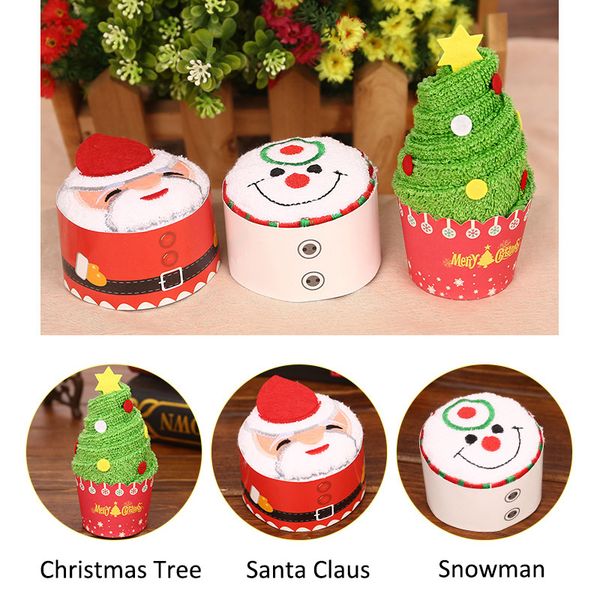 

celebration cake modelling cotton towel santa snowman towel christmas party gifts thin889