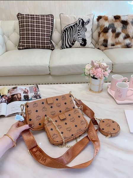 

selling 2020 new women's bag printed chainbag ms. three-piece fashion exquisite wild handbag crossbody bag backpack shoulder bag