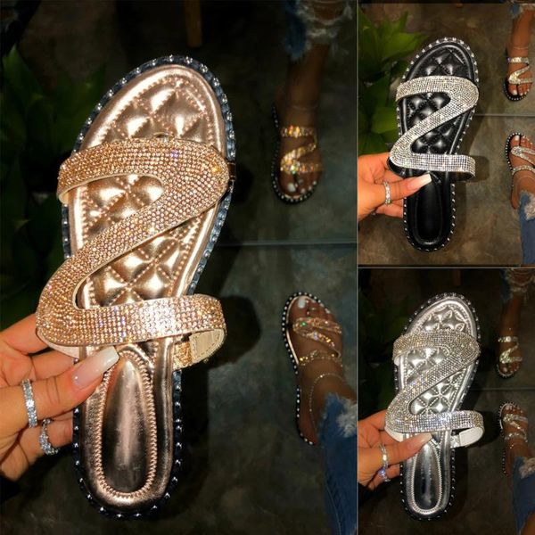 

women summer flat bling slippers transparent soft jelly shoes female flip flops sandals outdoor beach ladies shoes plus size#g20, Black